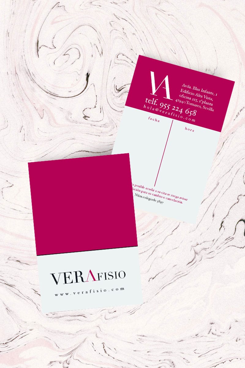 tarjetas de visita para vera fisio